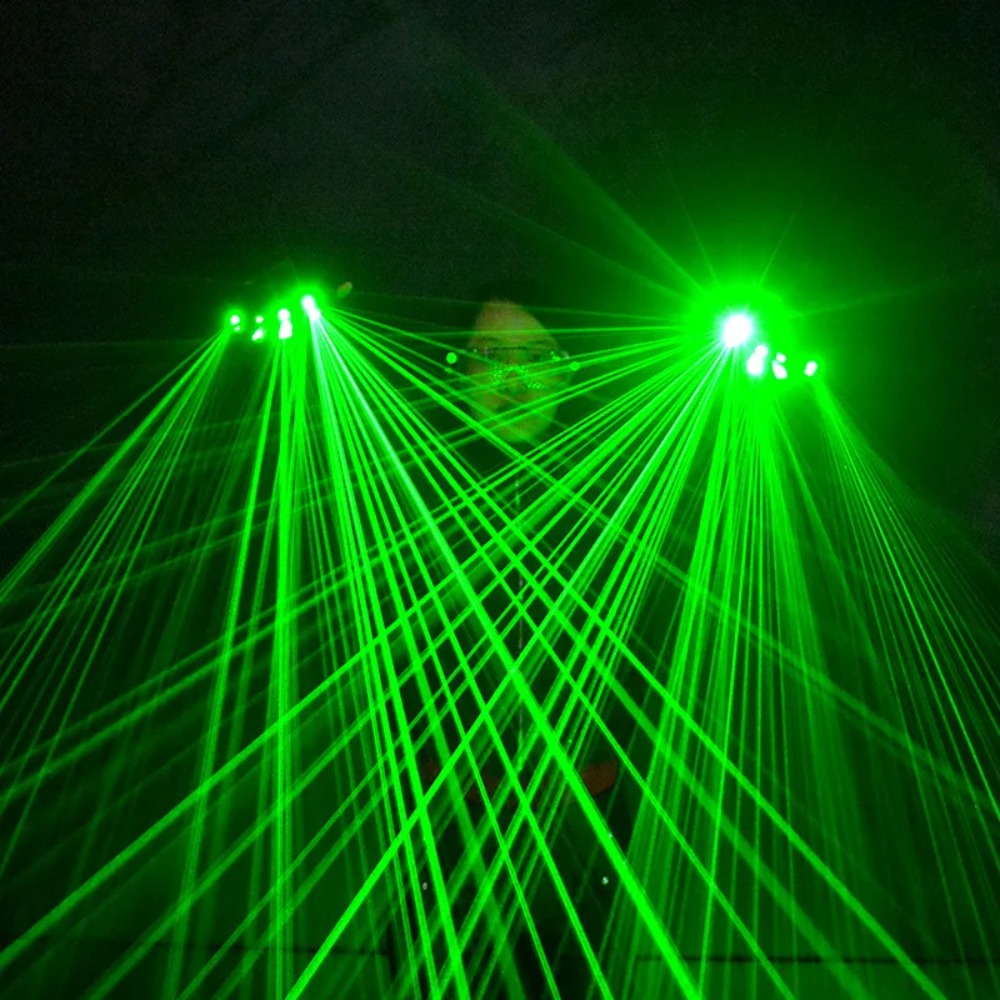 Led Gloves Music - グリーンレーザーグローブ レーザーフラッシュフィンガードレスアップ LEDロボットスーツ 光るドレス バーパーティー 音楽フェス