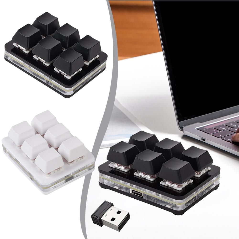 Wireless Keyboard Mini - ミニ 6 キーキーボード Bluetooth カスタムキーパッド ワイヤレス充電式ショートカット