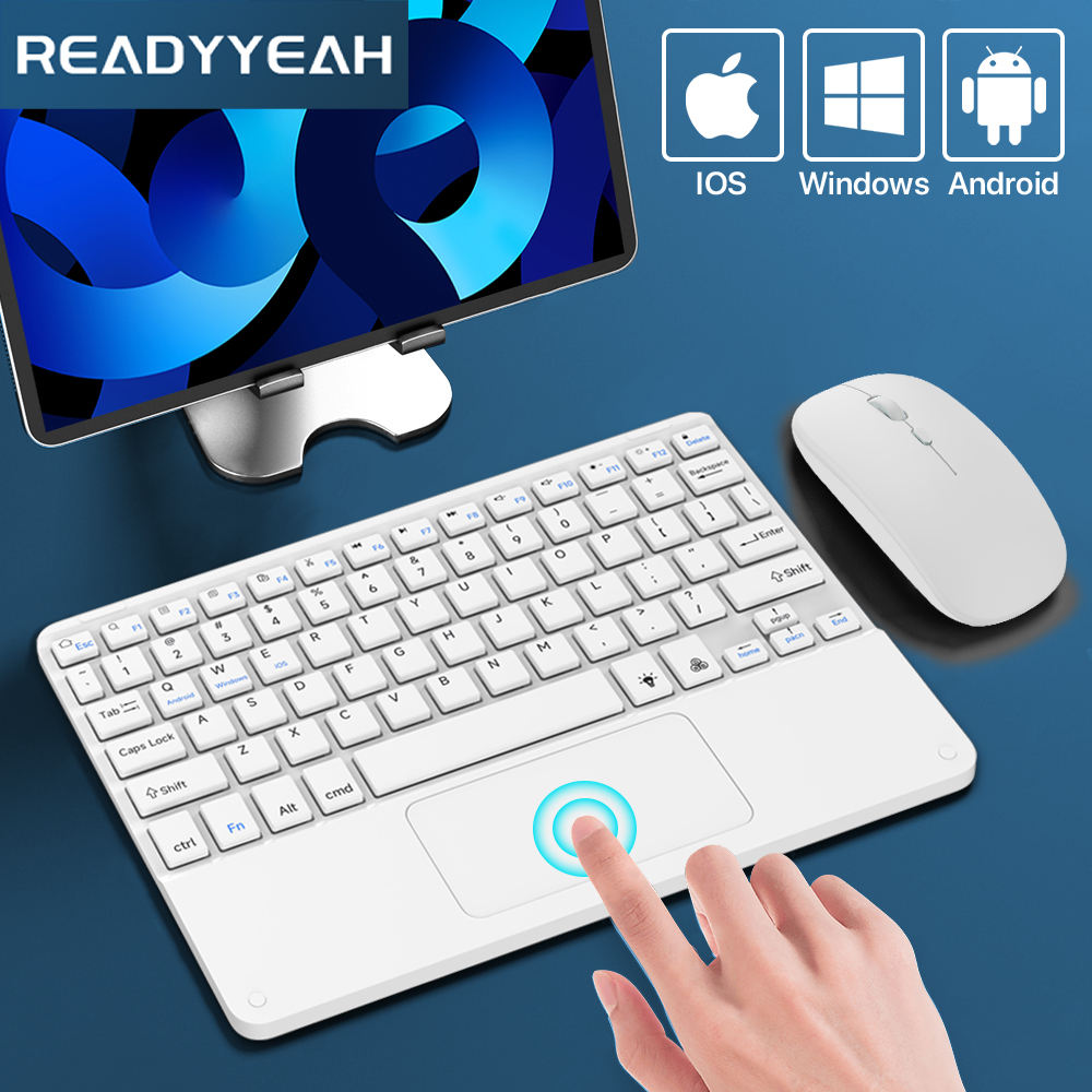 Wireless Keyboard Mini - ワイヤレスキーボードとマウス,Bluetooth,超薄型,ポータブル,ミニタブレット,iPad,タッチパッド,iOS, Android, Windows