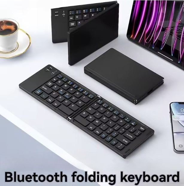 Wireless Keyboard Mini - ポータブルミニ折りたたみ式ワイヤレスキーボードスリムBluetoothキーボード充電式折りたたみキーボードIOS Windows Android iPad対応