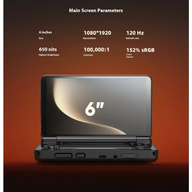 Handheld Game Console - 6インチ1080P 120Hz AMOLEDスクリーン 6000mAh ポータブルAndroid Thorゲーム機