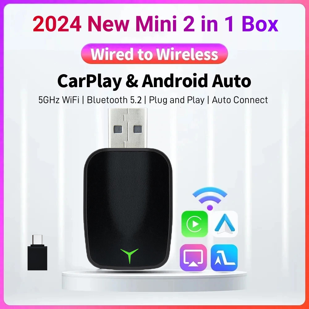 Gadgets For Electronics - 新しい有線からワイヤレス Carplay Android 2 で 1