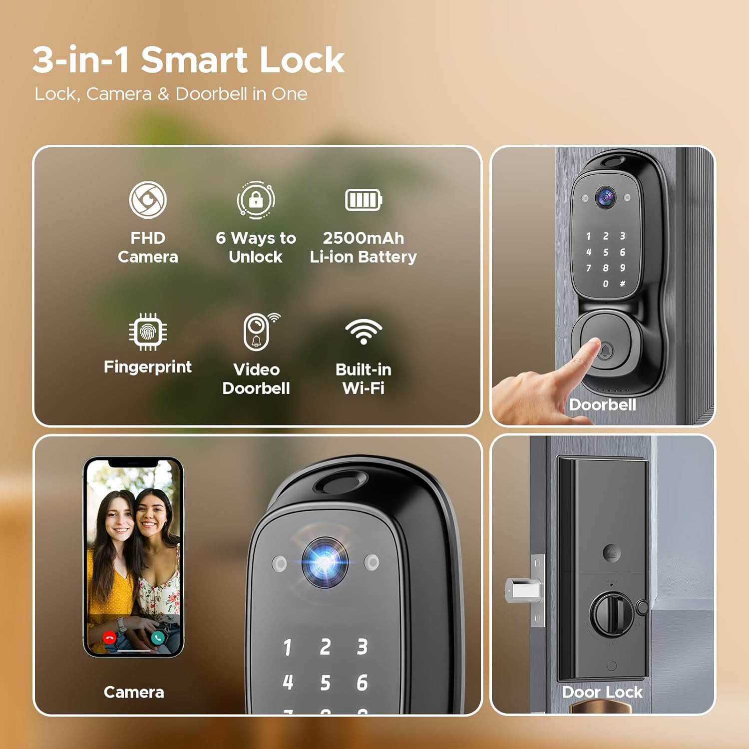Tuya Wifiスマートドアロック ‎ カメラ＆ドアベル多 - Electronics & Gadgets Icon のレビューと価格