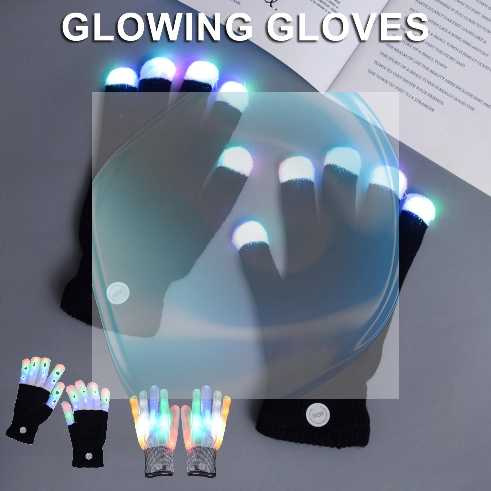 LED点滅指ライトグローブ通気性のあるカラフルなレイブライト - Led Gloves Music のレビューと価格