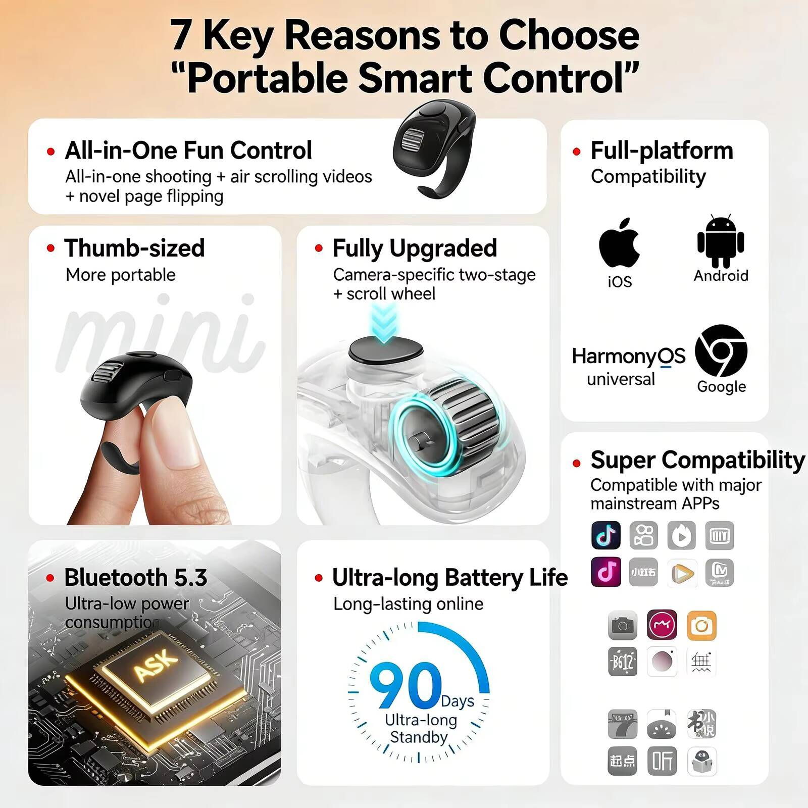 ミニ指先Bluetoothリングマウスリモートページめくり写 - Electronics And Gadgets G のレビューと価格