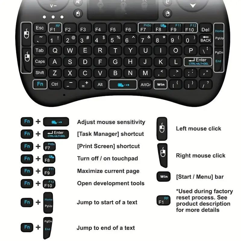 ミニワイヤレスキーボード 2.4GHz バックライトなしマウ - Wireless Keyboard Mini のレビューと価格