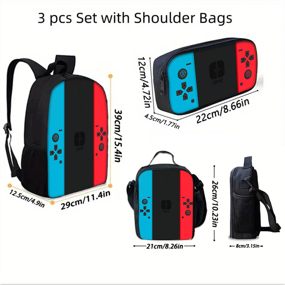 ゲーム機型子供用スクールバックパック、ランチバッグ、鉛筆バッ - Handheld Game Console のレビューと価格