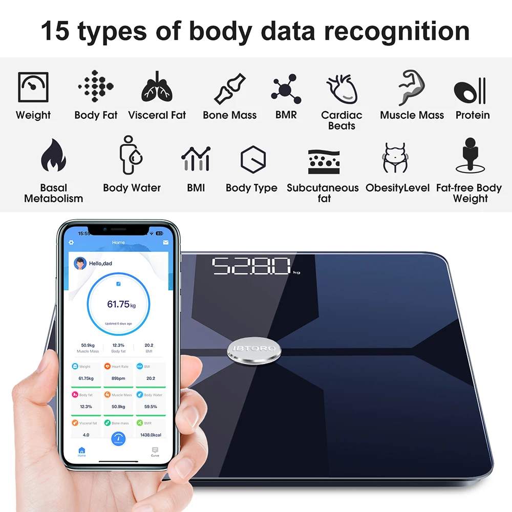 体脂肪計 Wifi ホーム精密インテリジェント電子脂肪測定  - Body Fat Scale Smart のレビューと価格